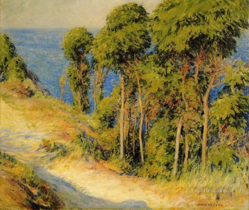  Costa Pintura - Árboles a lo largo de la costa, también conocido como paisaje de Camino al mar Joseph DeCamp